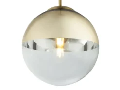 Pendelleuchte VARUS 1-flammig Glaskugel Design in Gold & Klarglas, Ø 25cm