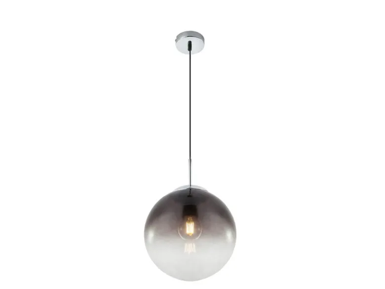 Pendelleuchte VARUS 1-flammig mit Glaskugel aus Rauchglas, Ø 25cm