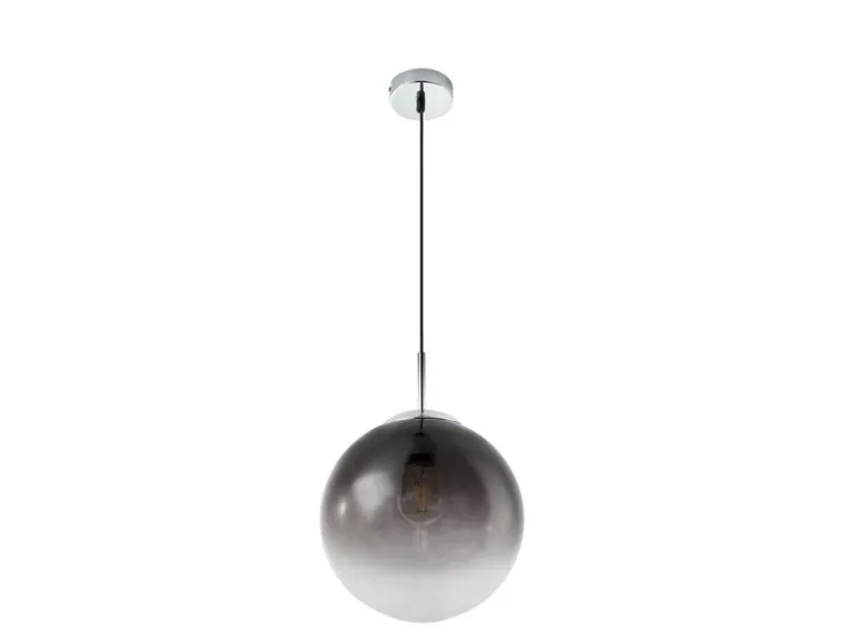 Pendelleuchte VARUS 1-flammig mit Glaskugel aus Rauchglas, Ø 25cm