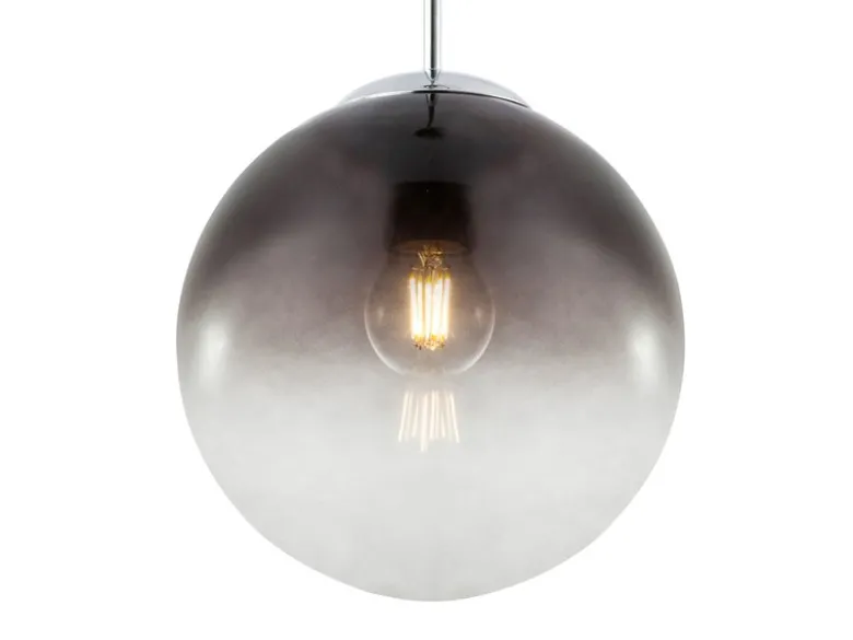 Pendelleuchte VARUS 1-flammig mit Glaskugel aus Rauchglas, Ø 25cm