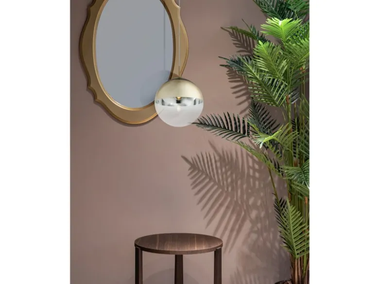 Pendelleuchte VARUS mit Glaskugel Design in Gold & Klarglas, Ø 30cm