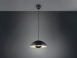 Pendelleuchte VARYA Metallschirm Schwarz mit Blendschutz, Ø 32cm