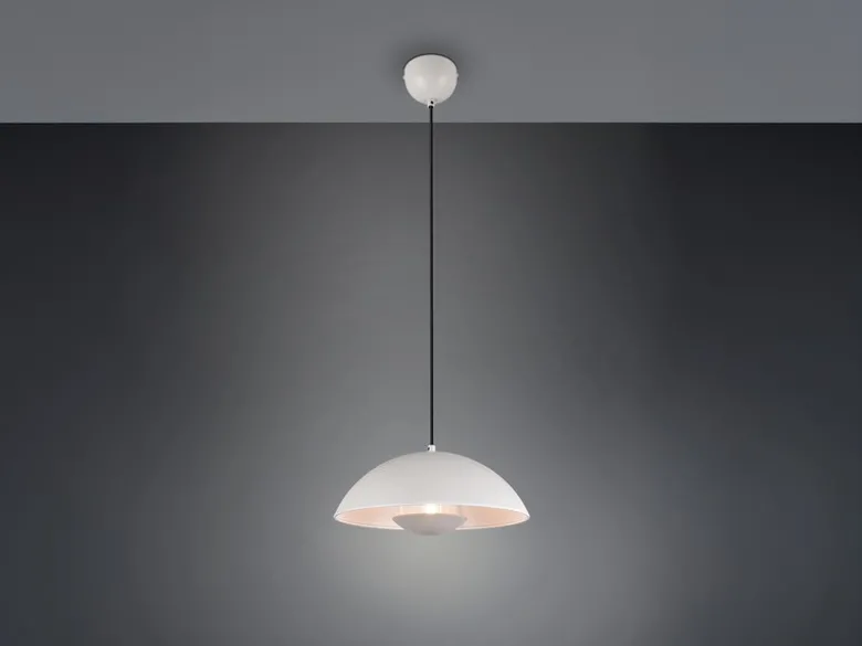 Pendelleuchte VARYA Metallschirm Hellgrau mit Blendschutz, Ø 32cm