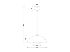 Pendelleuchte VARYA Metallschirm Hellgrau mit Blendschutz, Ø 32cm