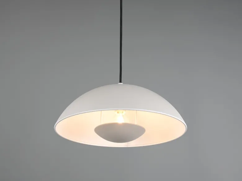 Pendelleuchte VARYA Metallschirm Hellgrau mit Blendschutz, Ø 32cm