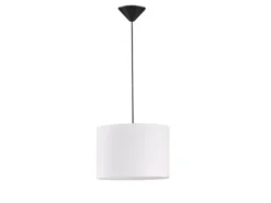 Pendelleuchte VIGO mit Lampenschirm Leinen Weiß, Ø 30cm