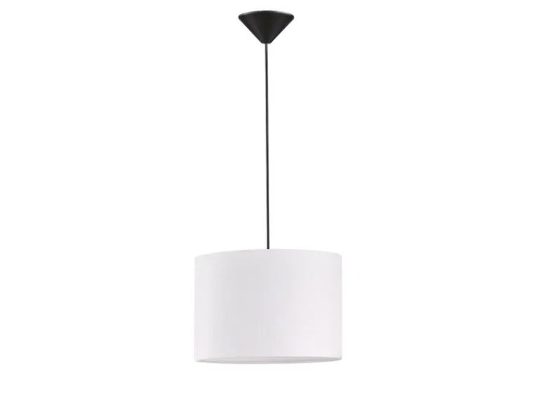 Pendelleuchte VIGO mit Lampenschirm Leinen Weiß, Ø 30cm