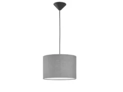 Pendelleuchte VIGO mit Lampenschirm Leinen Grau, Ø 30cm