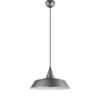 Pendelleuchte WILTON 1 flammig Metall Silber matt Lampenschirm, Ø 35cm