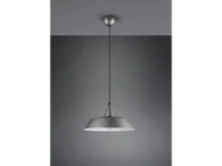 Pendelleuchte WILTON 1 flammig Metall Silber matt Lampenschirm, Ø 35cm