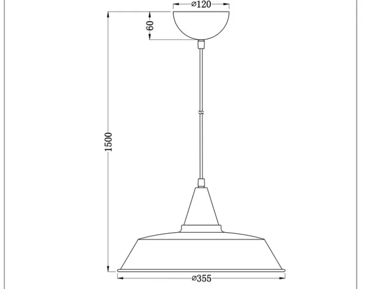 Pendelleuchte WILTON 1 flammig Metall Silber matt Lampenschirm, Ø 35cm