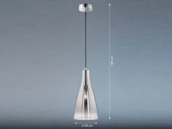 Pendelleuchte ZEAL einflammig Glas Chromfarben verspiegelt, Ø 23cm