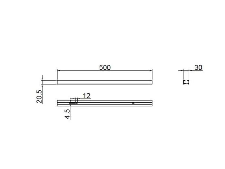 2-Phasen Schiene für DUOline Schienensystem Grau matt, Länge 50cm