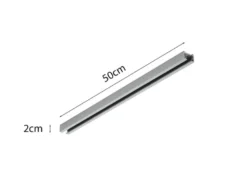 2-Phasen Schiene für DUOline Schienensystem Grau matt, Länge 50cm