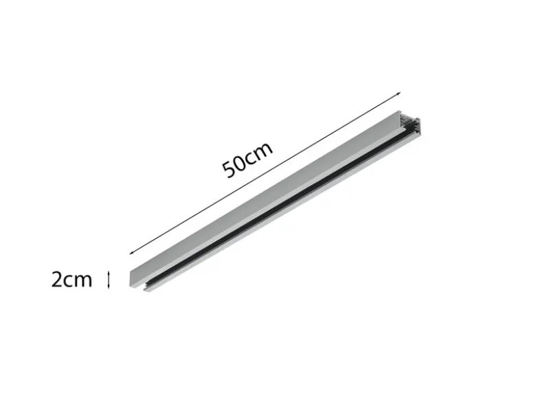 2-Phasen Schiene für DUOline Schienensystem Grau matt, Länge 50cm