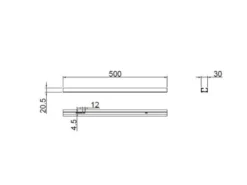 2-Phasen Schiene für DUOline Schienensystem Schwarz matt, Länge 50cm