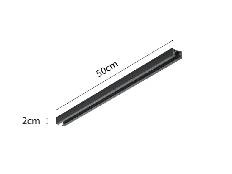 2-Phasen Schiene für DUOline Schienensystem Schwarz matt, Länge 50cm