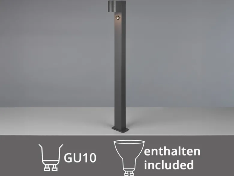 Pollerleuchte Anthrazit mit Bewegungsmelder inklusive GU10 LED, Höhe 100cm