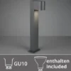 Pollerleuchte Downlight aus Aluminium Anthrazit inklusive GU10 LED, Höhe 50cm