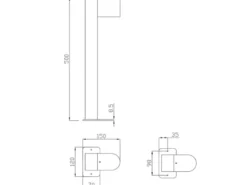 Pollerleuchte Downlight aus Aluminium Anthrazit inklusive GU10 LED, Höhe 50cm