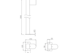 Pollerleuchte ROYA Downlight aus Aluminium Anthrazit, Höhe 100cm