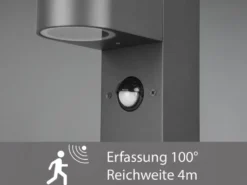 Pollerleuchte ROYA mit Bewegungsmelder, Downlight Anthrazit, Höhe 50cm