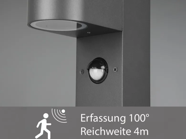 Pollerleuchte ROYA mit Bewegungsmelder, Downlight Anthrazit, Höhe 50cm