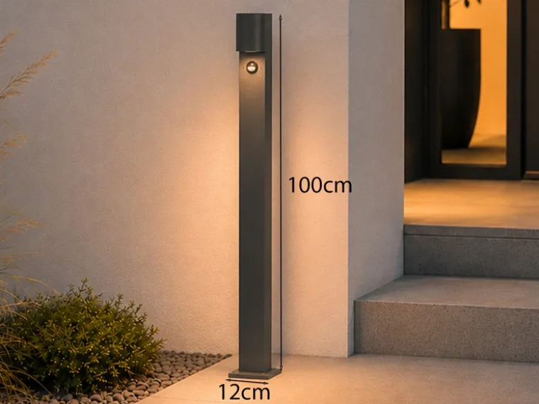 Pollerleuchte ROYA mit Bewegungsmelder, Downlight Anthrazit, Höhe 100cm