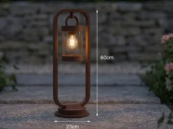 Pollerleuchte SAMBESI Laterne im Landhausstil Rostoptik, Höhe 60cm