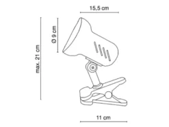 Praktische Klemmleuchte / Klammerleuchte BASIC in Weiß, schwenkbar