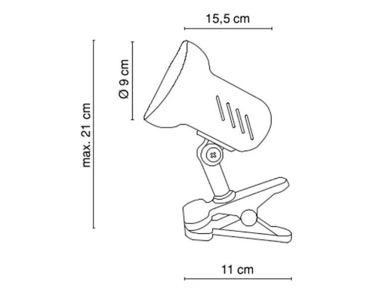 Praktische Klemmleuchte / Klammerleuchte BASIC in Weiß, schwenkbar