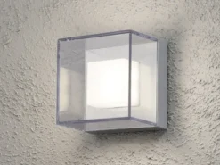 Quadratische Wandleuchte SANREMO, bruchsicherer Schirm, 6W HP-LED, IP54