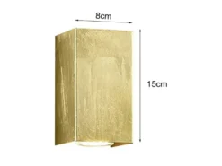 Rechteckige Wandleuchte CLEO in Gold foliert, Up & Down Strahler, Höhe 16,5cm