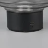 Retro Akku Tischleuchte EARL mit Rauchglas Lampenschirm, Höhe 14cm