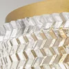 Retro Deckenleuchte ELLE Altmessing mit Chevron Glas Lampenschirm Ø 30,5cm