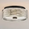 Retro Deckenleuchte ELLE Schwarz mit Chevron Glas Lampenschirm Ø 30,5cm