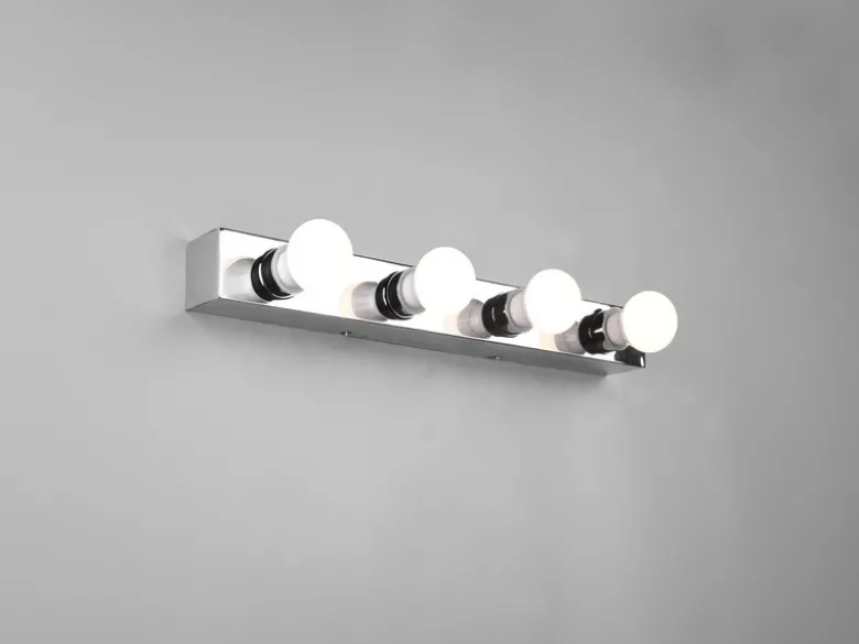 Retro LED Badezimmer Wandleuchte in Chrom 55cm - Spiegelleuchte