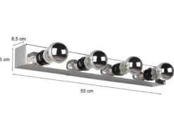 Retro LED Badezimmer Wandleuchte in Chrom 55cm - Spiegelleuchte
