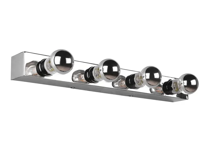 Retro LED Badezimmer Wandleuchte in Chrom 55cm - Spiegelleuchte