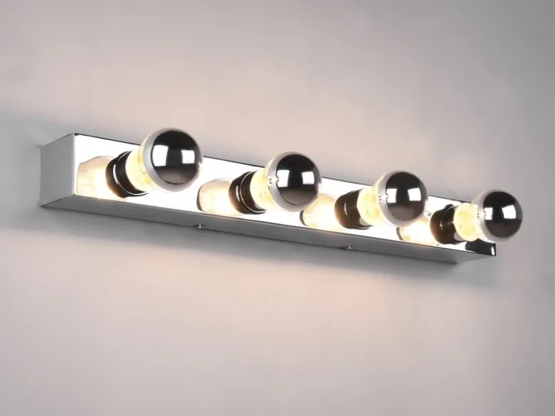 Retro LED Badezimmer Wandleuchte in Chrom 55cm - Spiegelleuchte