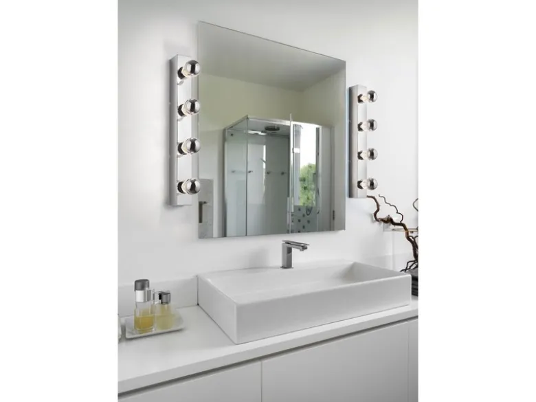 Retro LED Badezimmer Wandleuchte in Chrom 55cm - Spiegelleuchte