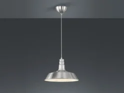 Retro LED Pendelleuchte Lampenschirm Metall Silber, Ø 36cm