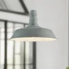 Retro LED Pendelleuchte Lampenschirm Metall Betonoptik, Ø 36cm