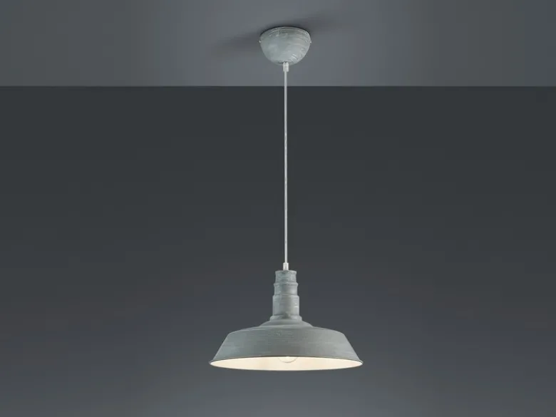 Retro LED Pendelleuchte Lampenschirm Metall Betonoptik, Ø 36cm