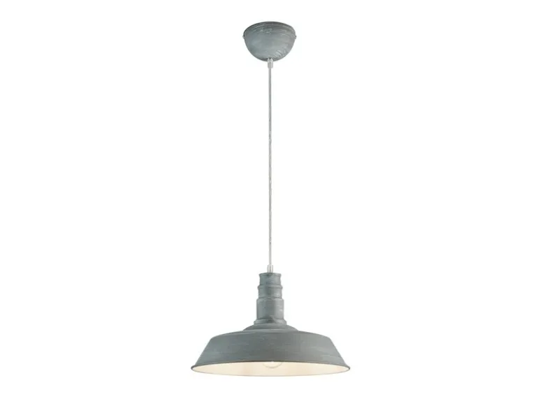 Retro LED Pendelleuchte Lampenschirm Metall Betonoptik, Ø 36cm
