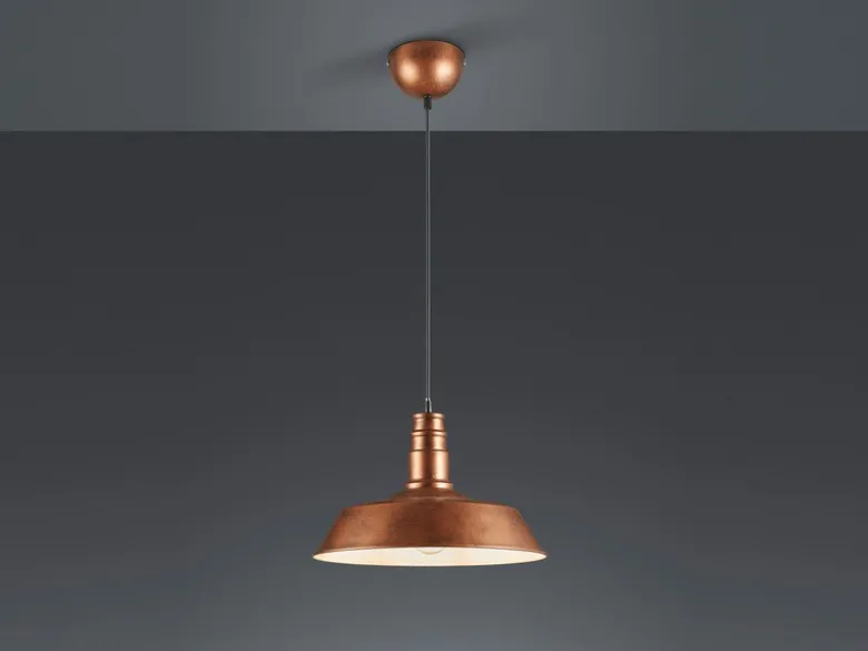 Retro LED Pendelleuchte Lampenschirm Metall Kupfer Antik, Ø 36cm