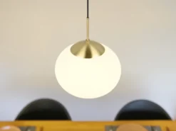 Retro LED Pendelleuchte Messing mit Glaskugel Lampenschirm, Ø 30cm