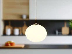 Retro LED Pendelleuchte Messing mit Glaskugel Lampenschirm, Ø 30cm