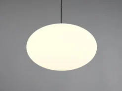 Retro LED Pendelleuchte Schwarz mit Glaskugel Lampenschirm, Ø 40cm