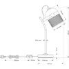 Retro LED Schreibtischlampe schwenkbar aus Metall Schwarz Gold, Höhe 45cm